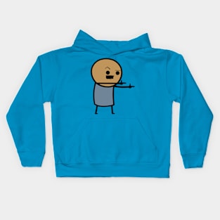 Stick Man Pointing Kids Hoodie